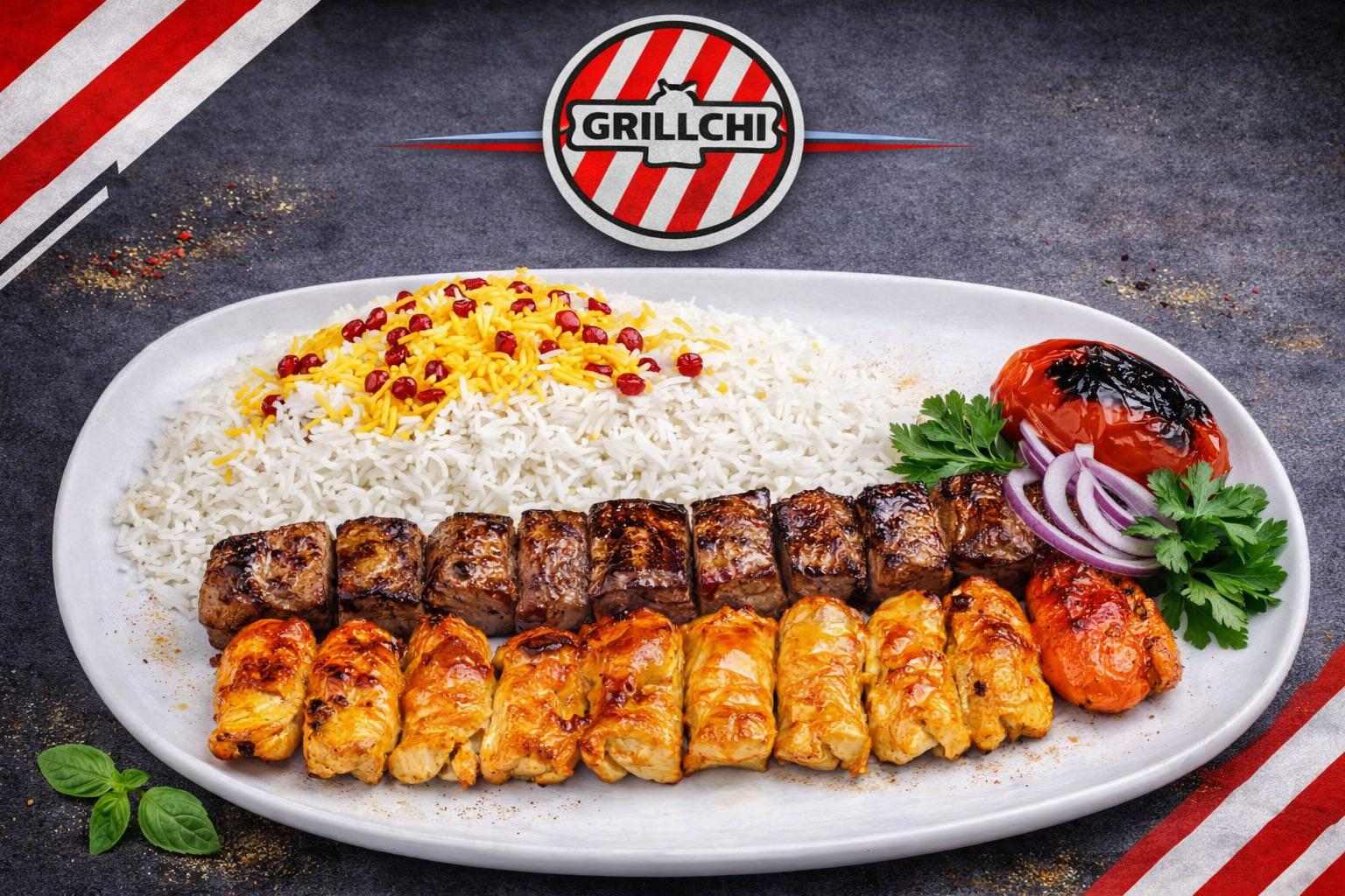 Persisk matr&auml;tt med grillat k&ouml;tt