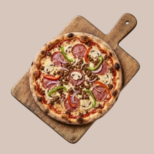 Salamipizza med ost och salami
