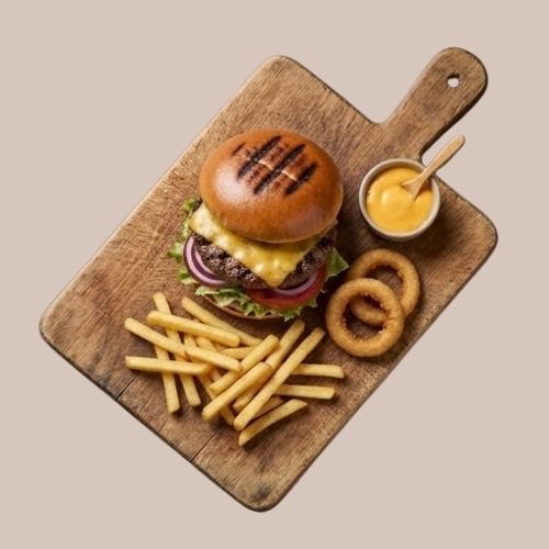 Grillade hamburgare p&aring; Grill House